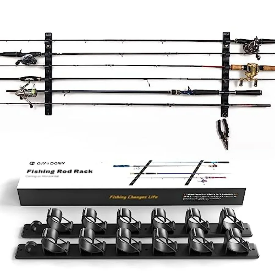 Wall Mount Fishing Rod Storage Rack Holder
