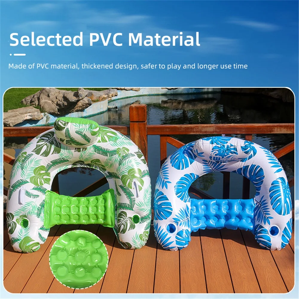 Aufblasbare Schwimmende Liege für Pool-Partys, Wasser-Hängematte, Luftmatratze, PVC Blattförmige U-Form Aufblasbare Schwimmliege