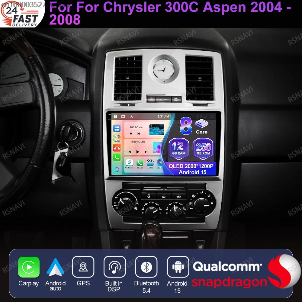 Android 15 para Chrysler 300C Aspen 2004 - 2008 llavero Tesla modelo 3 accesorios coche WINDSHIELD SUNSHADES Golf 5 Mercedes W204