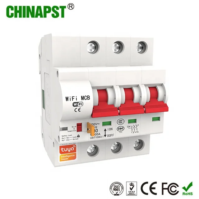 New Arrival 3P Tuya Smart MCB Switch WIFI Circuit Breaker For Industrial & Big electrical equipment Use PST-MCB-3P