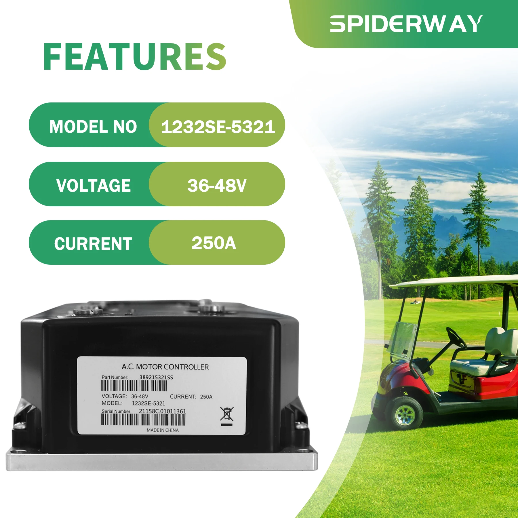 

48V 350A AC Motor Speed Controller for Curtis Pallet Truck Forklift 1232SE-5321