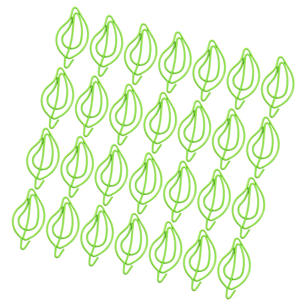 

50pcs Leaf Paper Clips Green Color Bookmark Paper Clip Office Stationery Cute Bookmarks Small Size Desk Supplies