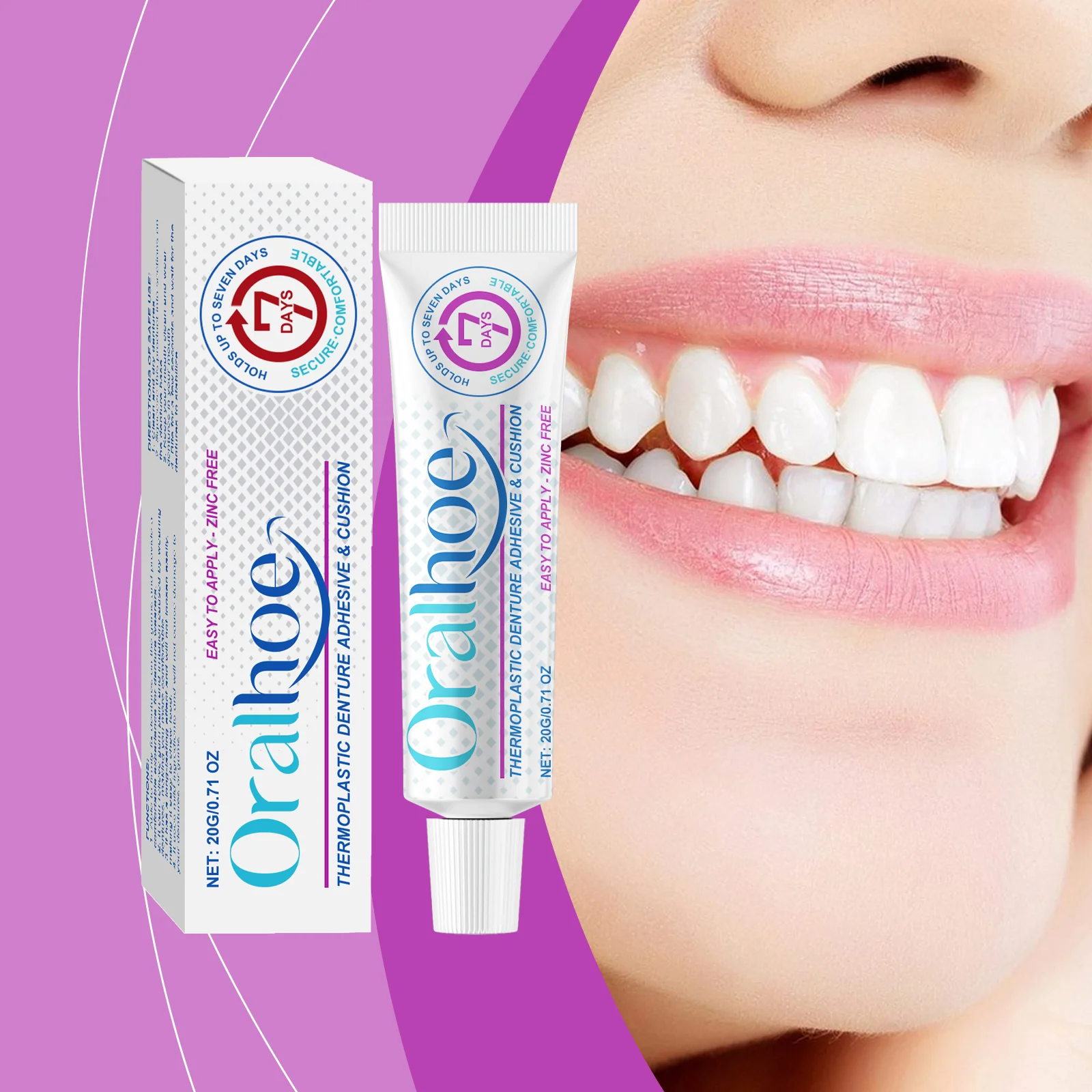 Denture adhesive Thermoplastic denture adhesive secures dentures and enhances comfort