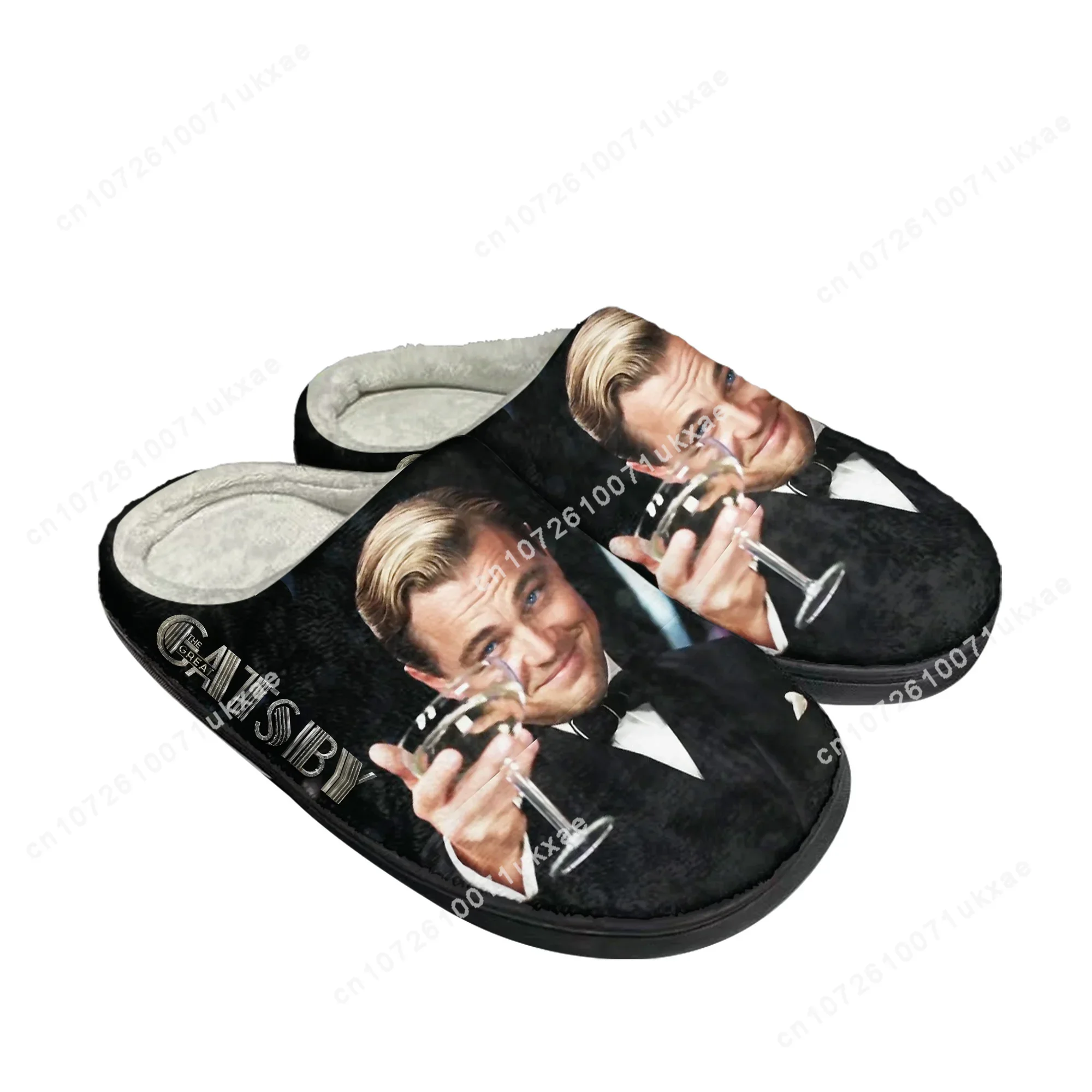 Great Gatsby Home Cotton Slippers Mens Womens Leonardo DiCaprio Plush Bedroom Casual Keep Warm Shoes Thermal Slipper Custom Shoe