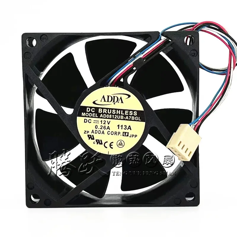 Вентилятор охлаждения ADDA AD0812UB-A7BGL DC 12V 0.26A 80x80x25мм, 4-проводной