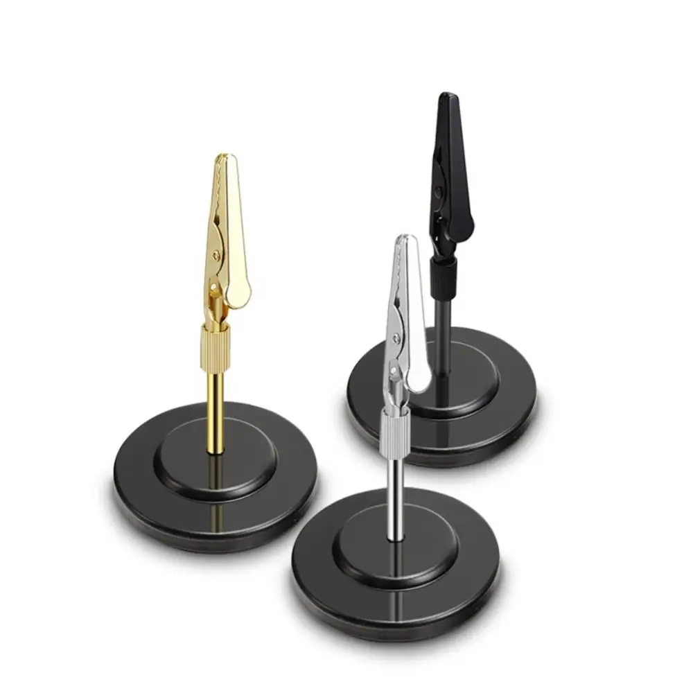 Desktop Decoration Photo Clip Students Gift Memo Postcard Picture Clip Card Holder Round Stainless Steel Paper Stand