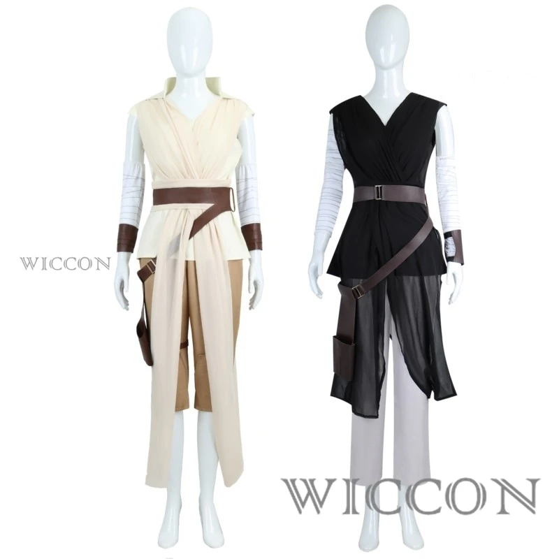 

Black White Rey Cosplay Costume Rey Cosplay Uniform Full Set Halloween Carnival Party Costumes for Woman Girls