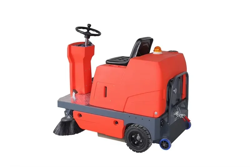 Customized 1250 Ride-On Automatic Electric Floor Sweeper With 48V Motor New Condition For Farm Hotel Industries Side Brush Inclu