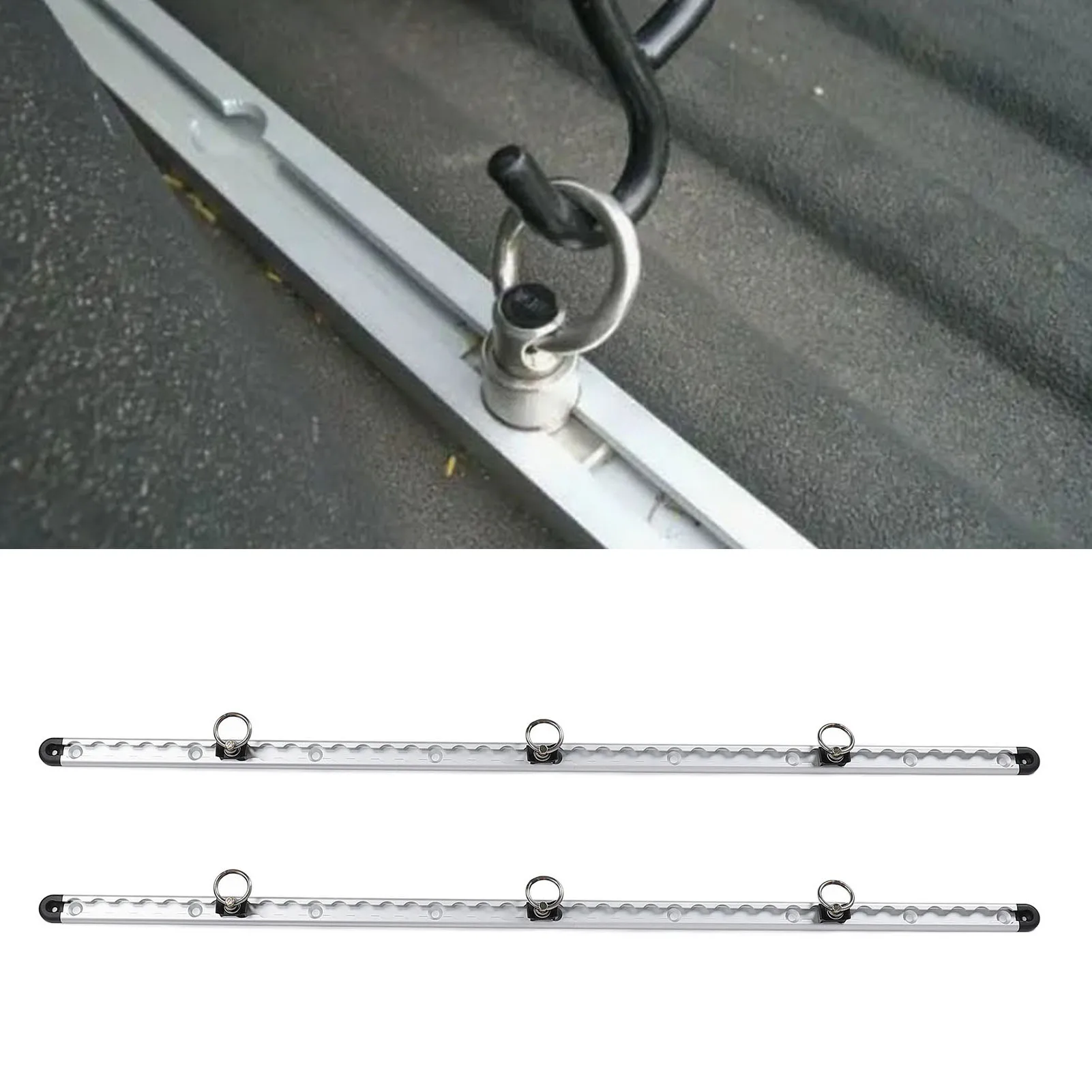 Airline Rail 1 Pair Aluminum L Track Rail 100cm Cargo Securing Lashing Rail L Track Tie Down System Kit with Round Stud Fittings
