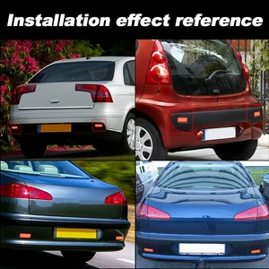 2x red led rear bumper reflector light 6340e6,6340e7 for citroen C1 C5 for Peugeot 107 206 607 Specialist for Fiat Scudo 2007-UP 12 Main Sales Led Lard PEUGEOT 206 - №5