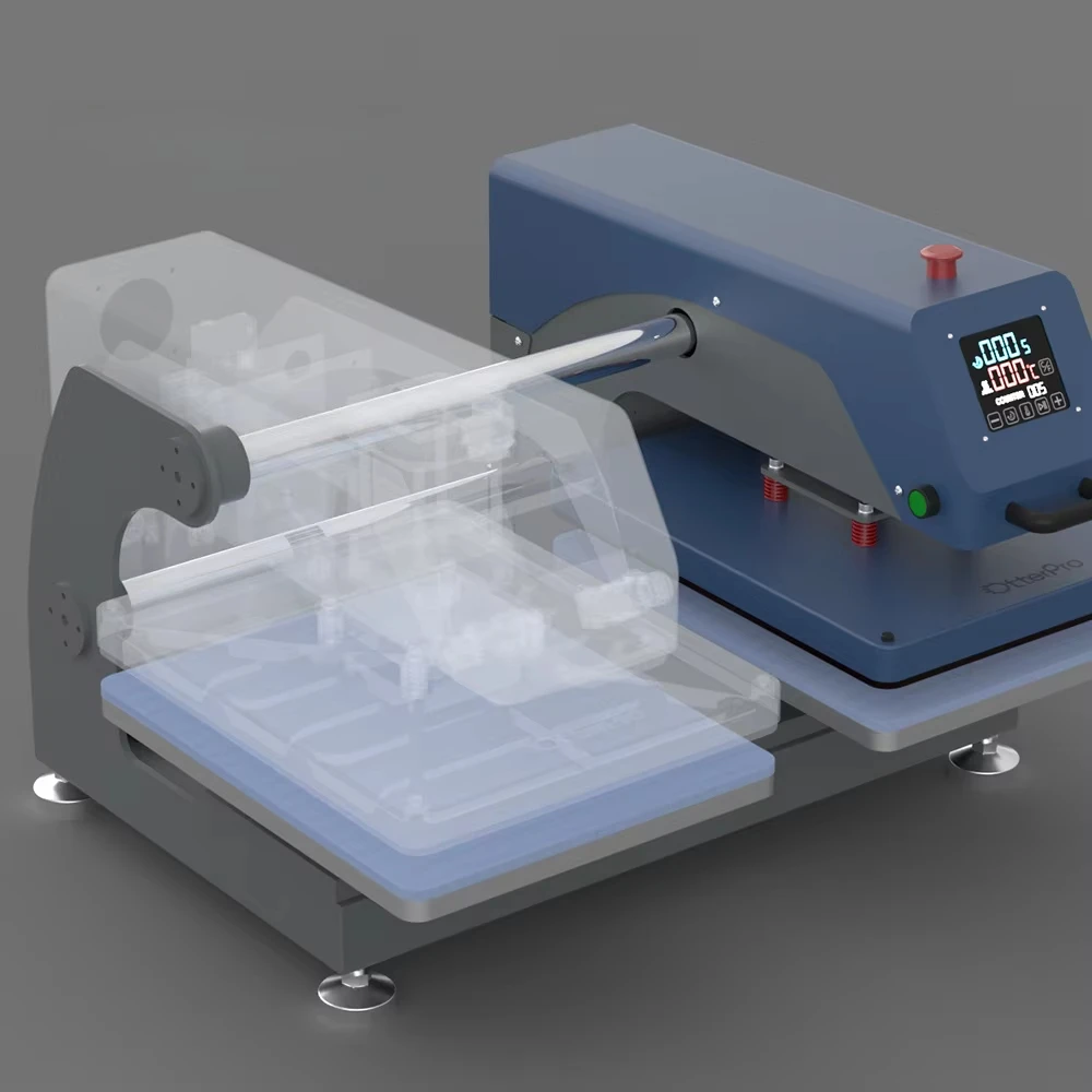 OtterPro Air Press Slide Dual Station 40*50cm Light Blue Heat Press Transfer Machine