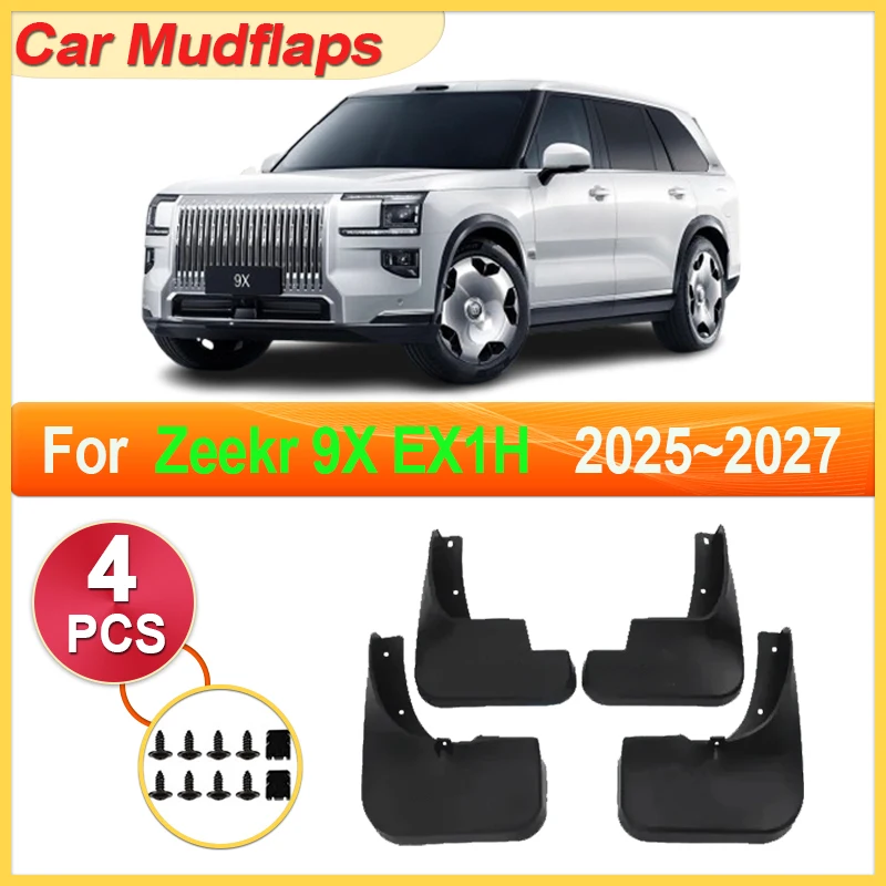 

Автомобильные брызговики, детали для Zeekr 9X EX1H 2025 ~ 20227, брызговики на переднее и заднее колесо, расклешенная крышка, защита, автогрязевые аксессуары