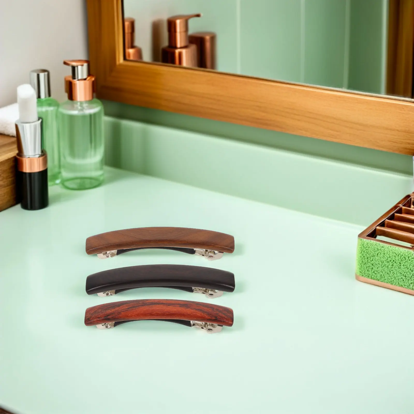 

Набор из 3 заколок для волос из сандалового дерева: минималистичный дизайн, винтажный стиль, легкий вес, надежная фиксация, гладкая поверхность.