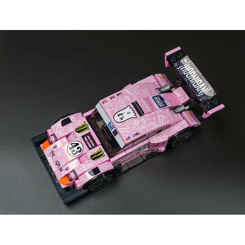 City Car Speed Racing Model MOC Building Bricks Pink Sportscar 91 Modular Technology Gifts Holiday Assemble Children Toys Suit