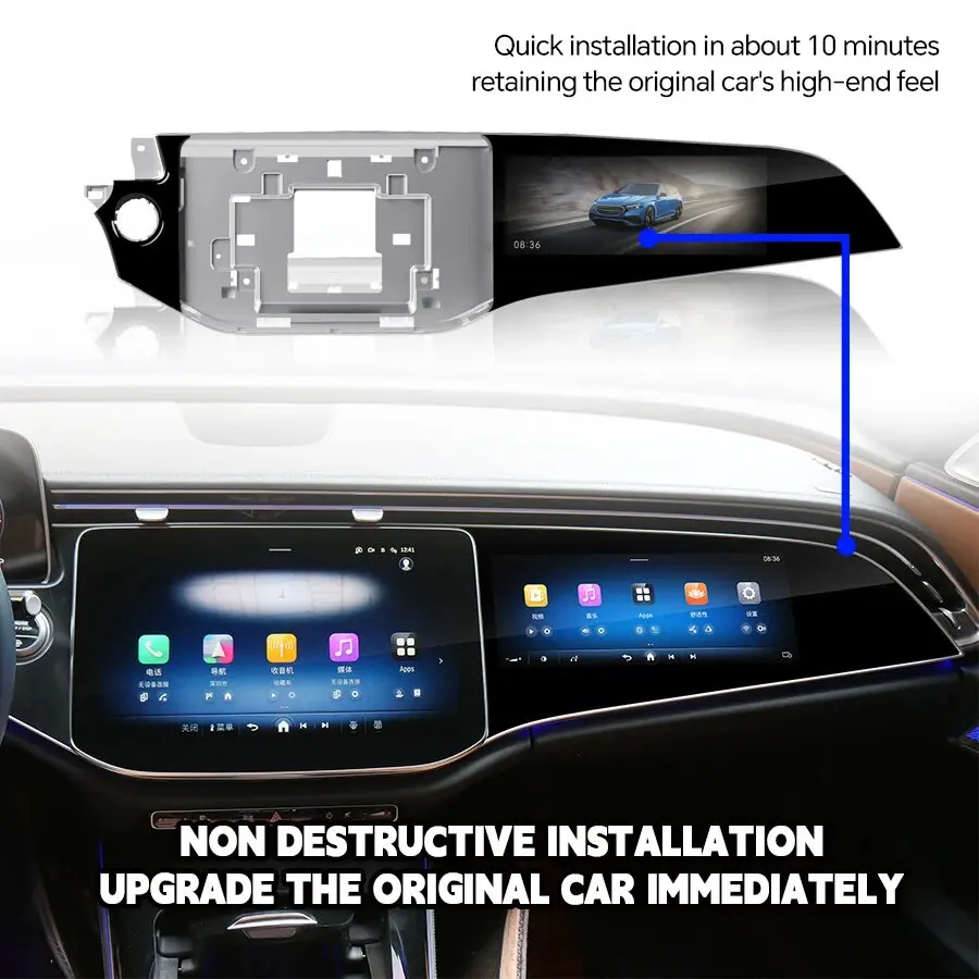 لبنز E الفئة E260 E300 W214 2024 المشارك الطيار شاشة ذكية 12.3 بوصة راديو السيارة مشغل وسائط متعددة نظام الترفيه