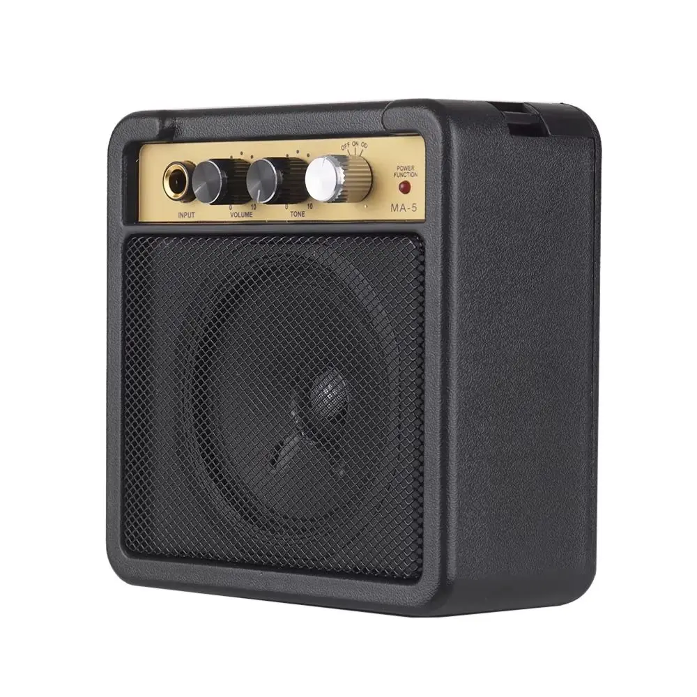 

5W Guitar Amp Speaker with Back Clip Low-power Consumption Acoustic Guitar Amplifier Adjustable volume Electric Bass Speaker