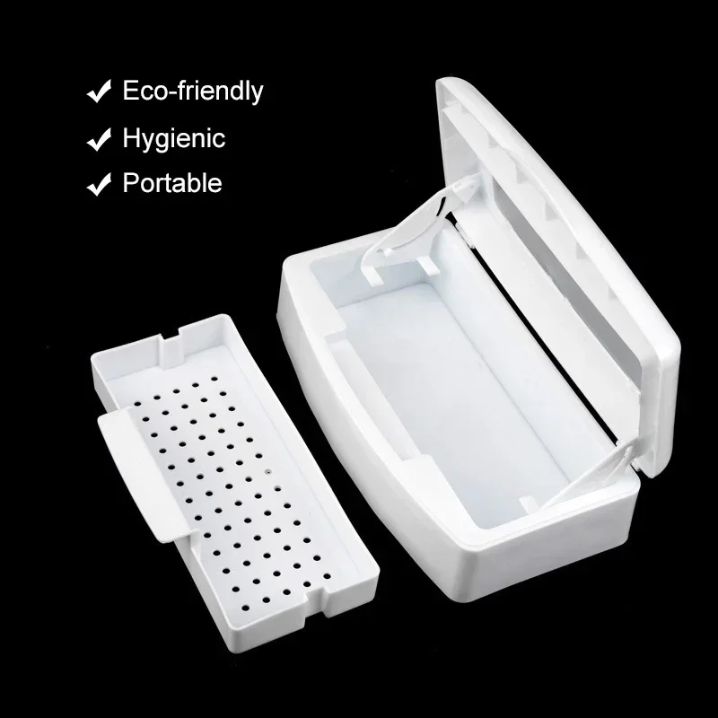 네일 아트 알코올 소독 상자 살균기 트레이 상자, 금속 니퍼 트위저 장비 클리너 보관 상자, 살롱 네일 도구용
