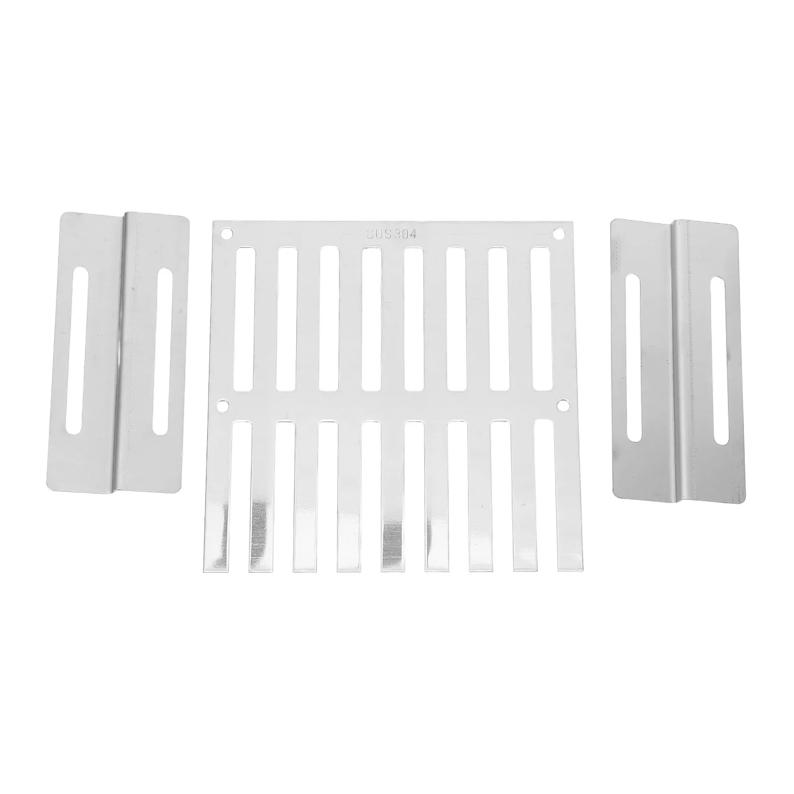 Stainless Steel Floor Drain Cover 5x12cm Side Wall Sliding Grate Heavy Duty Metal Drainage Grid