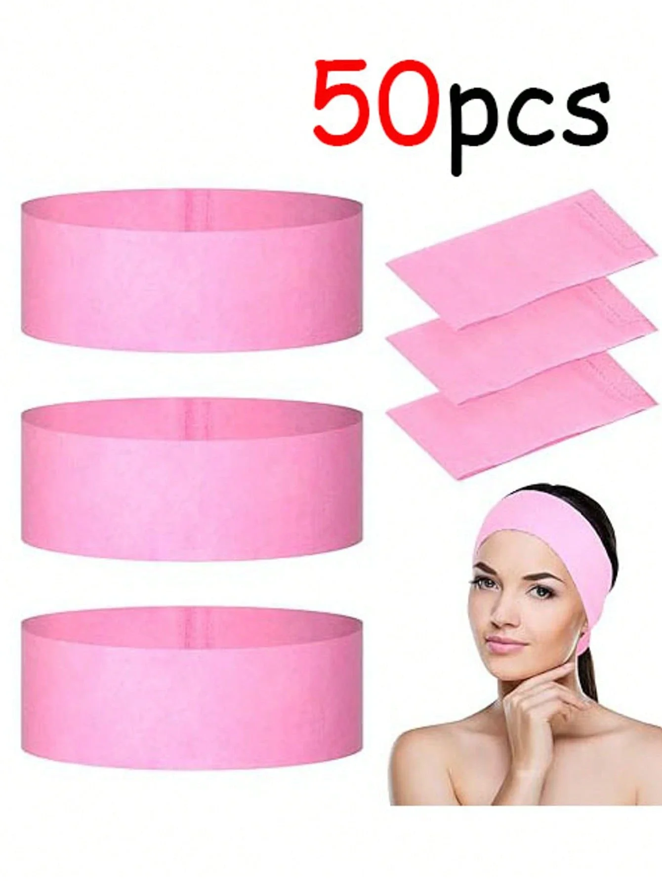 

Одноразовые нетканые повязки на голову (50/20/10/1 шт.), повязки на голову для салонов красоты и ухода за кожей с застежкой-липучкой, высокая эластичность и нескользящие, с хорошей фиксацией.