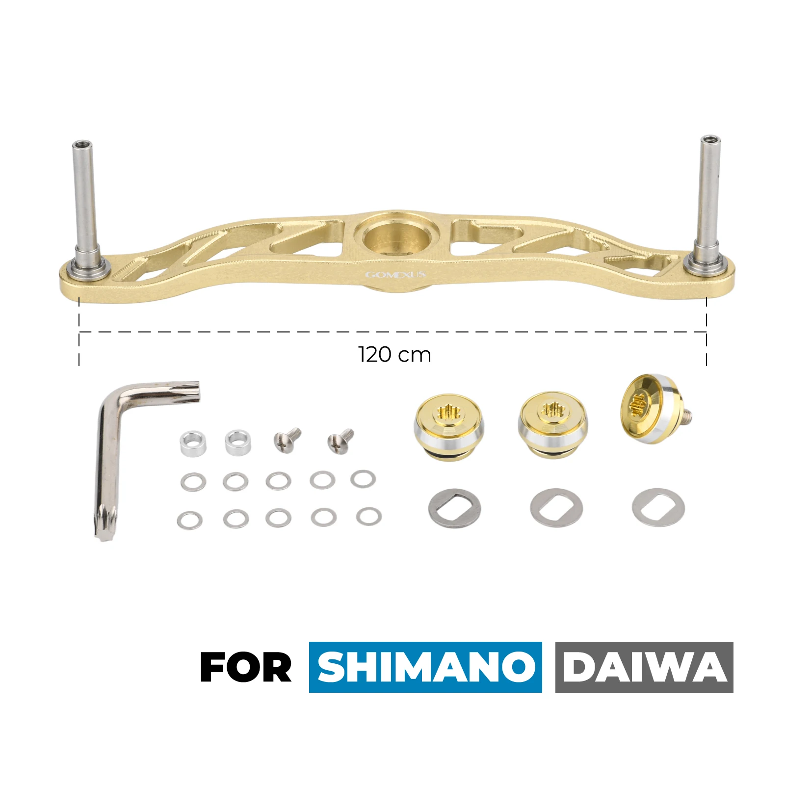 Gomexus 120mm Aluminiumlegierung Doppelarm kompatibel mit Shimano und Daiwa (leichte Mängel) – Detail 10