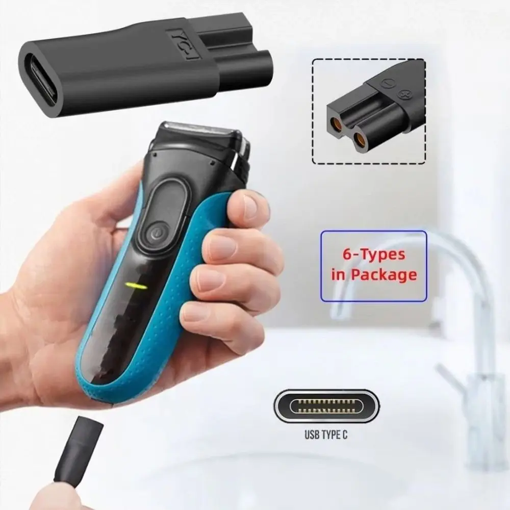 6 PCS USB Type C Female Shaving Type-C Charger Adapter 2.35mm Two-Hole Shaving Power Adapter 1.8mm Shaving Charging Adapter