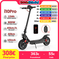 iscooter i10pro Electric Scooter 10 Inch Tire 800W 48V 15Ah Foldable eScooter Max speed 45km/h Range 60KM Kick Scooter With App