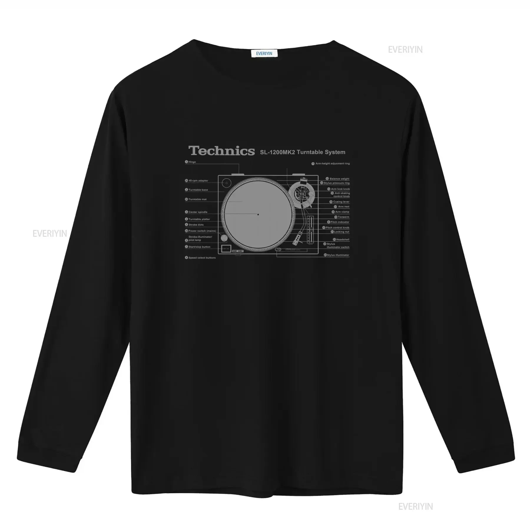 Technics SL 1200MK2 Turntable System T Shirt for DJ Decks Vinyl Record Design S XXL vintage Washed Stylish