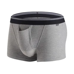 GTOPX MAN Men'S Boxers Threaded Breathable Sports Breathable Underwear Pouch Bullet Separation Boxer Panties Slip Homme