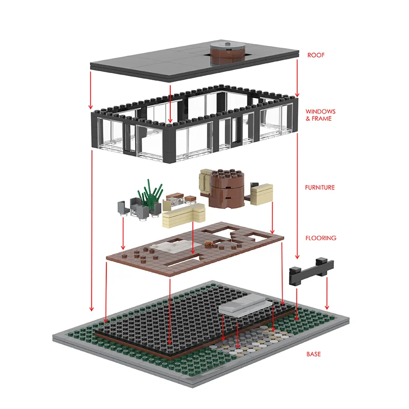 Model Ulicy Miejskiej Klocki Konstrukcyjne Moc Szklany Dom Model Technologiczny Cegła DIY Zestaw do Składania Zabawka Konstrukcyjna Zestaw Świąteczny Prezent