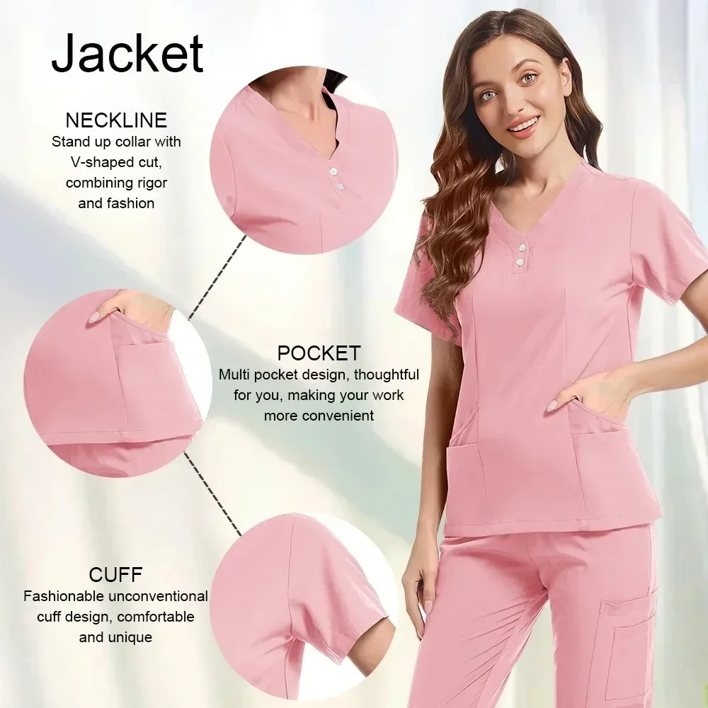 New Medical Uniforms Men Women Nursing Clothes Beauty Costume Nurse Scrubs Sets Doctor Dentist Workwear Clinical Tops Pants