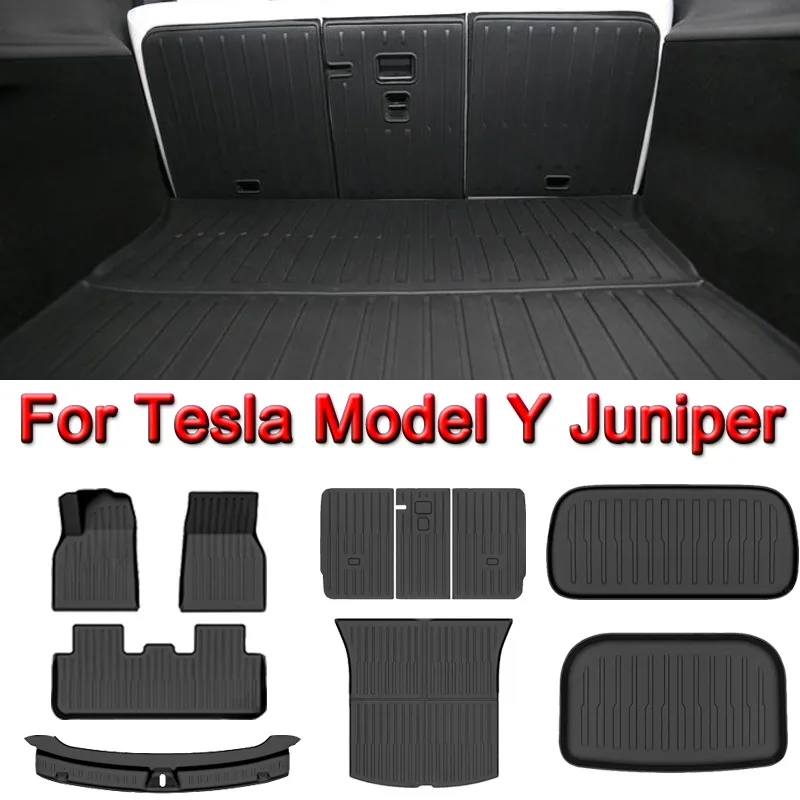 

Нескользящие коврики TPE Full Surround для Tesla Model Y Juniper Launch 2025, всепогодный напольный коврик для спинки багажника, автомобильный аксессуар