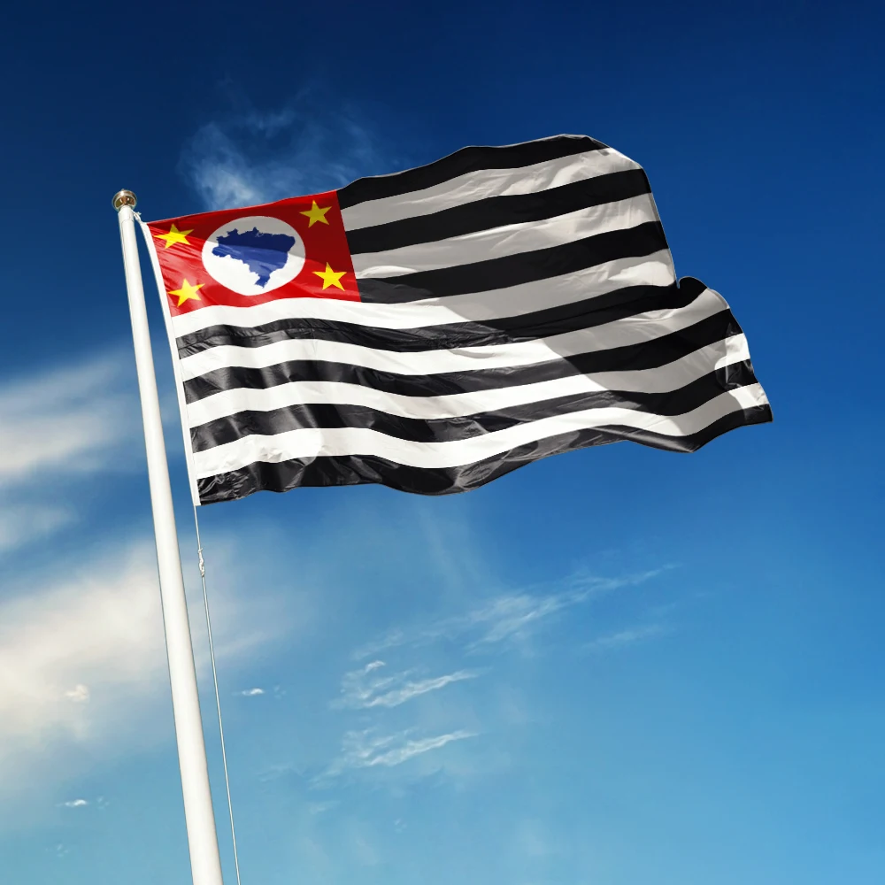 3x5 Ft São Paulo Sao Paulo Flag Vivid Color and Fade proof flags of Brazil Polyester with Brass Grommets 3 X 5 Ft