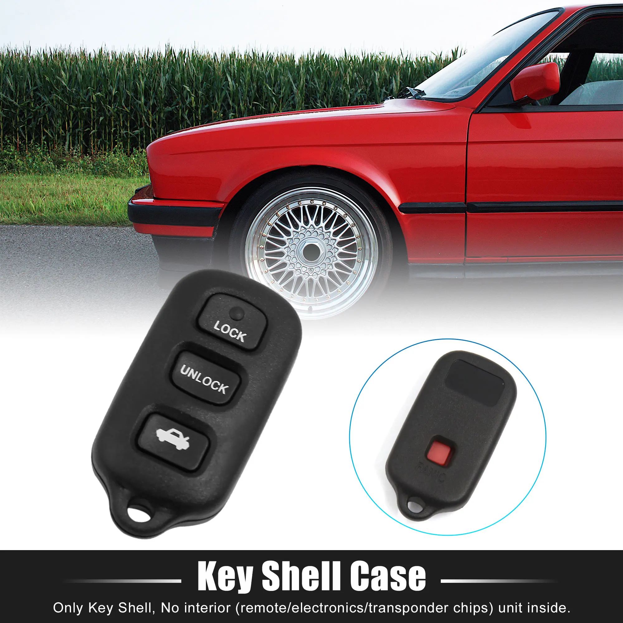 X Autohaux Car Remote Key Fob Shell Case 4 Key Buttons Pad Cover Tools for Toyota 1999-2004 for Lexus 1995-1999 Accessories