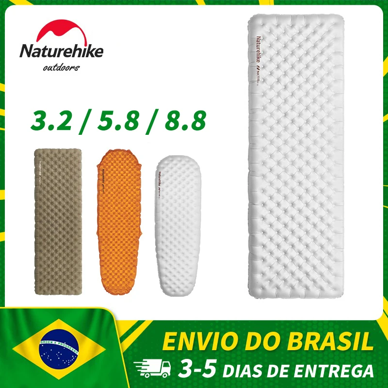 Naturehike esteira de acampamento 3.2/5.8/8.8 alto valor r ultraleve quente colchão inflável ao ar livre portátil dobrável esteiras infláveis