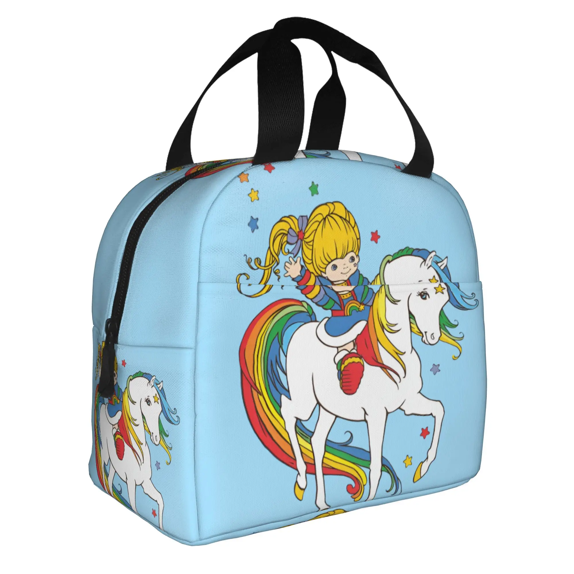 R-Rainbows B-Brite Resuable Lunch Box for Women Waterproof Adorable Anime Cooler Thermal Food Insulated Lunch Bag School