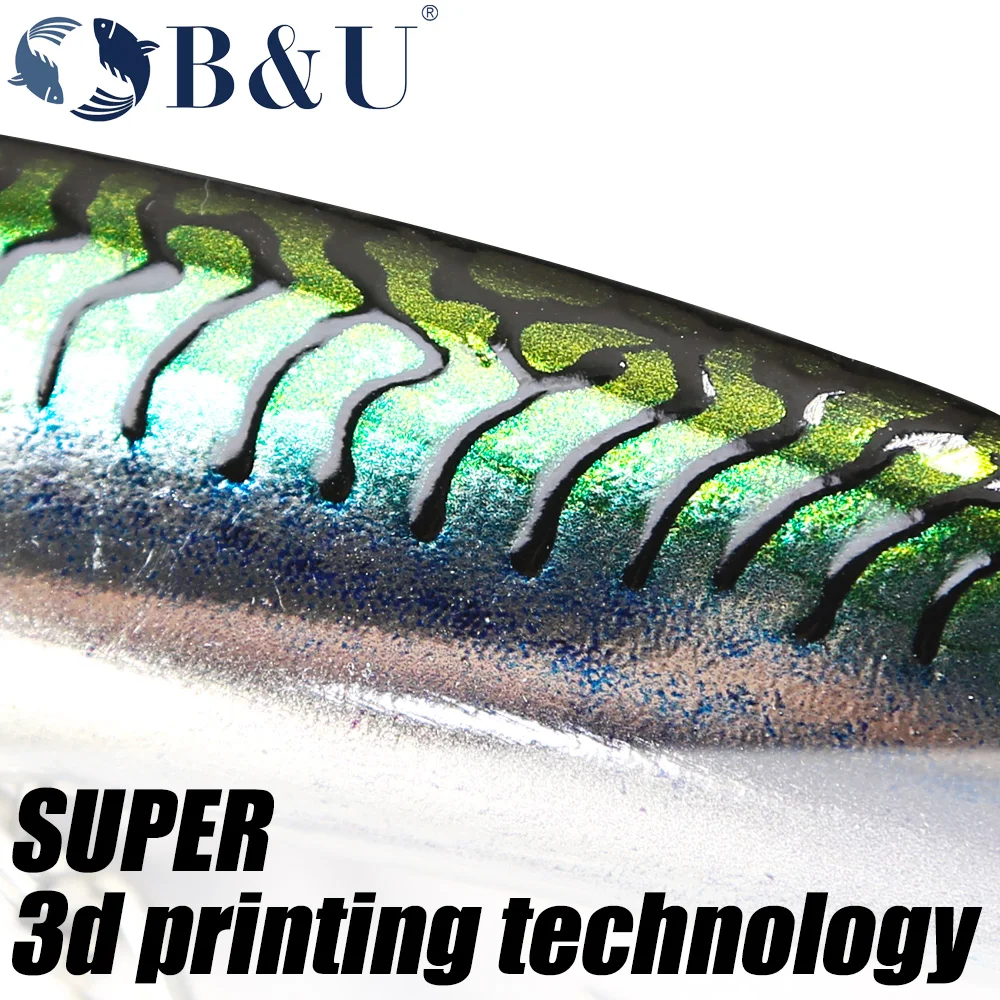 B&U 3D-Druck Meer sinkender Angelköder Stickbait Bleistiftköder Top Wasser 150 mm 69,2 g GT Angeln Salzwasserstab Künstlicher Köder – Detail 5