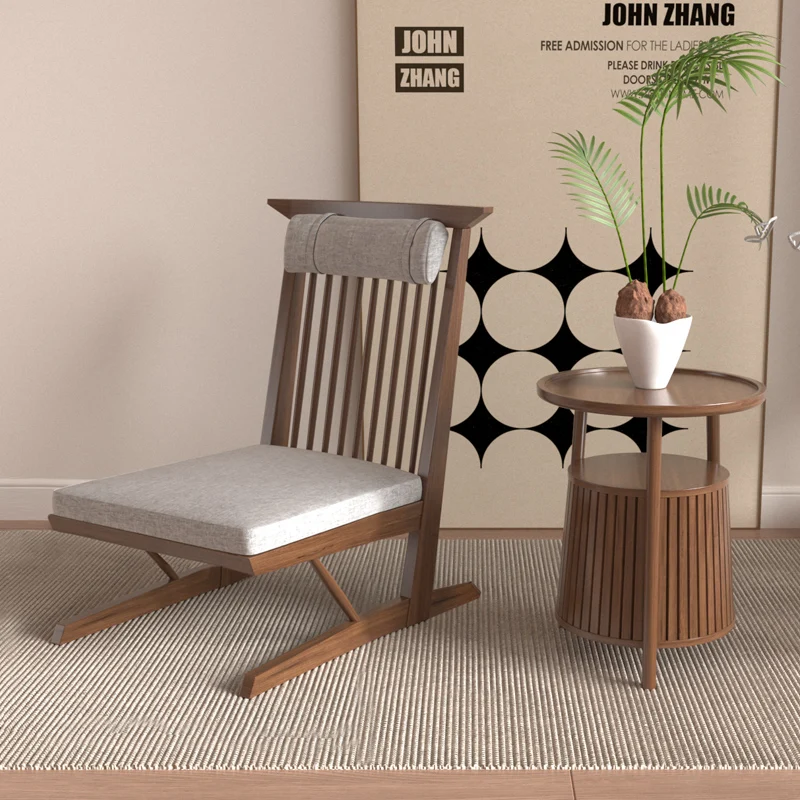 

Тихий ветер с высокой спинкой, одиночный диван-кресло B & B, отель, балкон, ретро-кресло для отдыха, кресло из массива дерева в стиле средней высоты