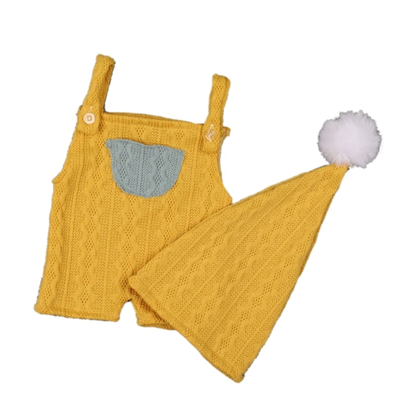 0-2 maanden baby meisjes jongens foto rekwisieten jumpsuit tulband hoed fotoshoot outfit D5QA