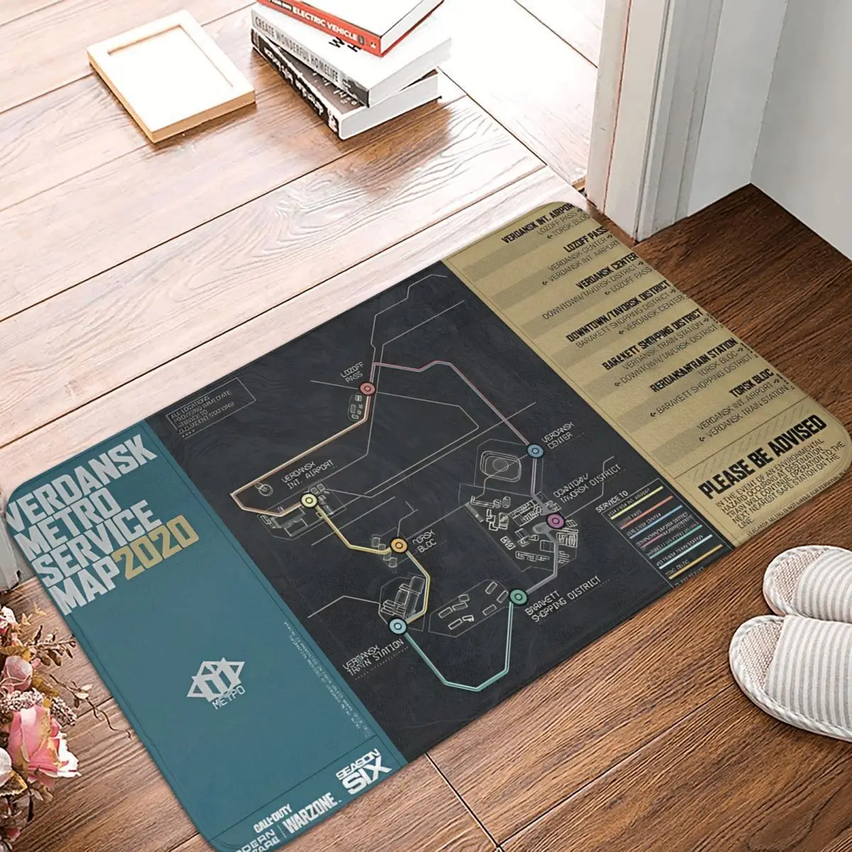 Game Cod Bath Mat Warzone Subway Map Doormat Living Room Carpet Balcony Rug Home Decor