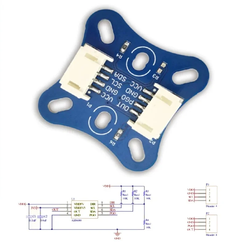 AS5600 Magnetic Encoder Module 12bit High Precision Angle Sensor with Radial Magnet