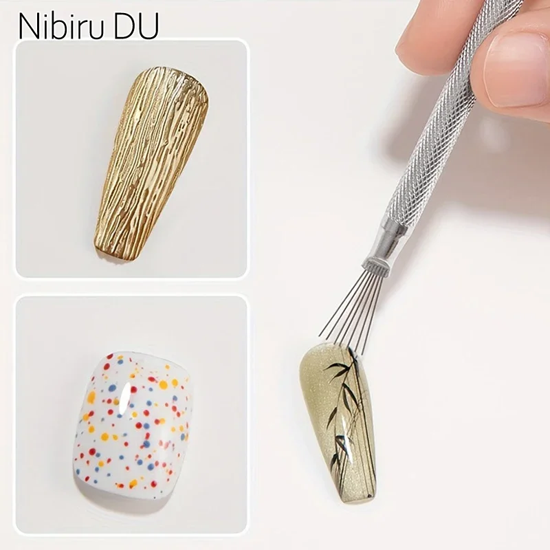 3D Tip Ultra-thin Line Drawing Pen UV Gel Brushes Manicure Nail Painting Tools Professional 7 Pin Stripe Nail Art Liner Brush
