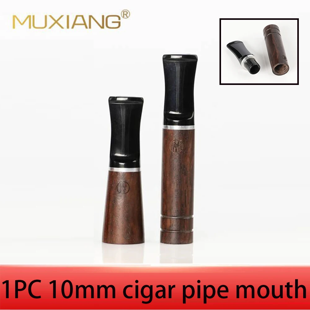

1pc cigar pipe mouth Extended cigar length For small cigars 10mm diameter Optional 9mm filter Acrylic mouth Solid wood body