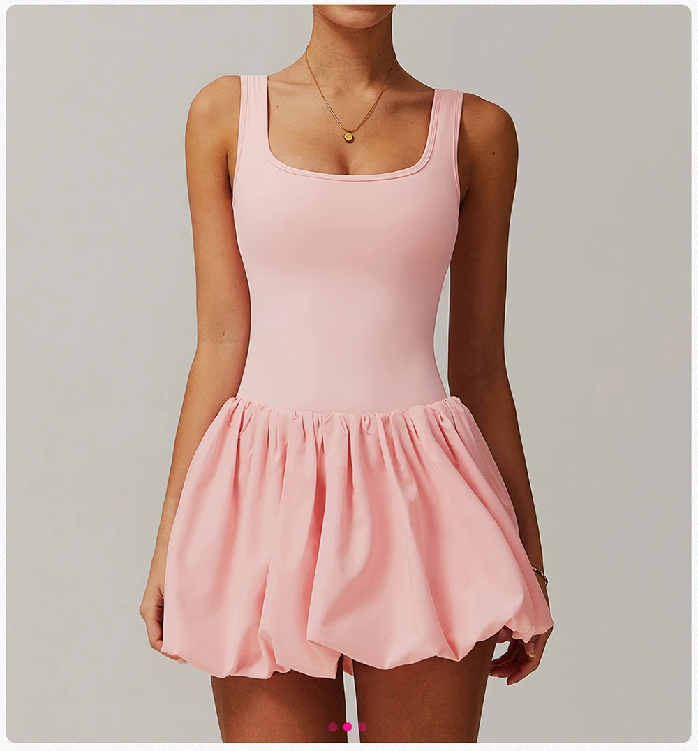 

Gym Yoga Clothes Women Short Tennis Skirts Zipper Yoga Jumpsuit Tracksuit Set Sport One Piece Sleeveless Short Skirts Female