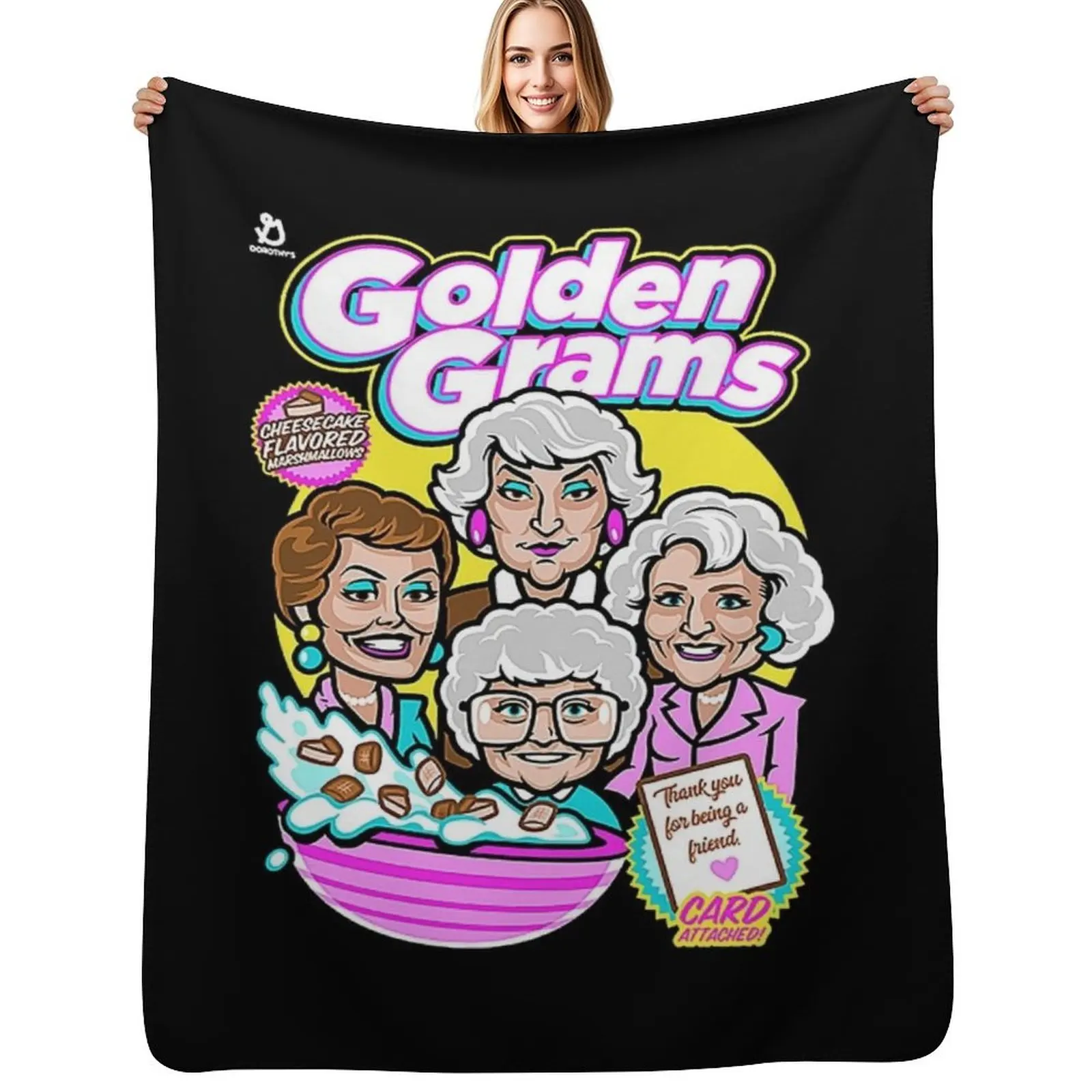Golden Grams Throw Blanket Moving Luxury St anime Luxury Thicken Multi-Purpose Hair Blankets