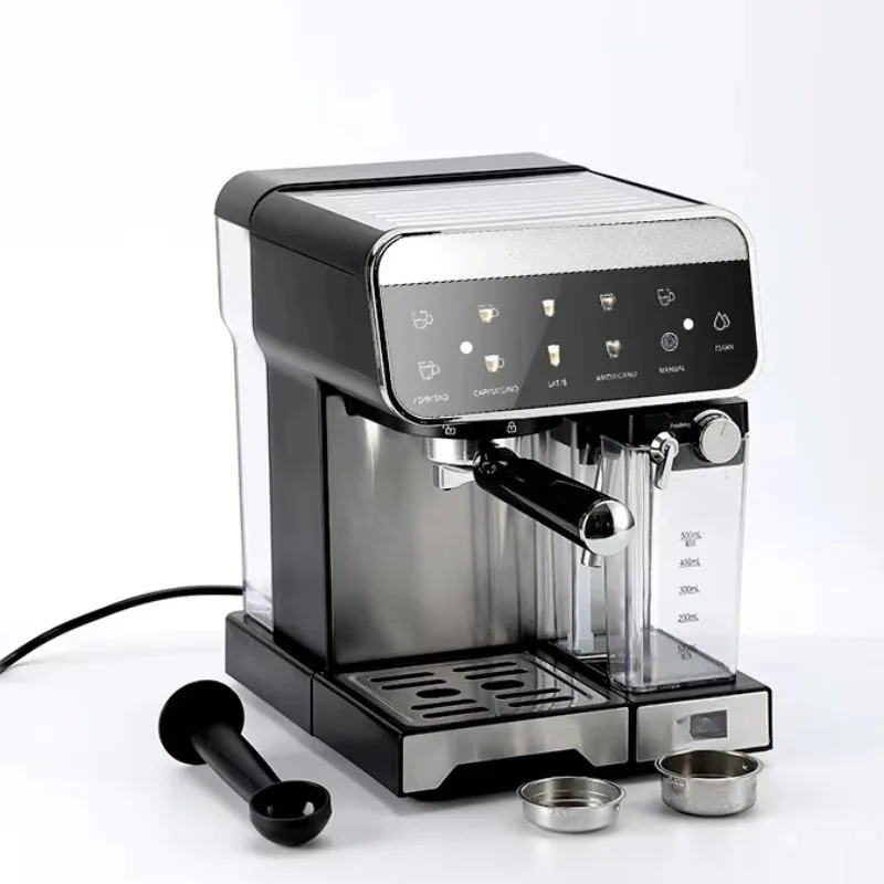 Coffee Beans Machine Electric Household EU Plug Stainless Steel Semi-Automatic 20 Bar Pressure Brew System 1.5L Touch