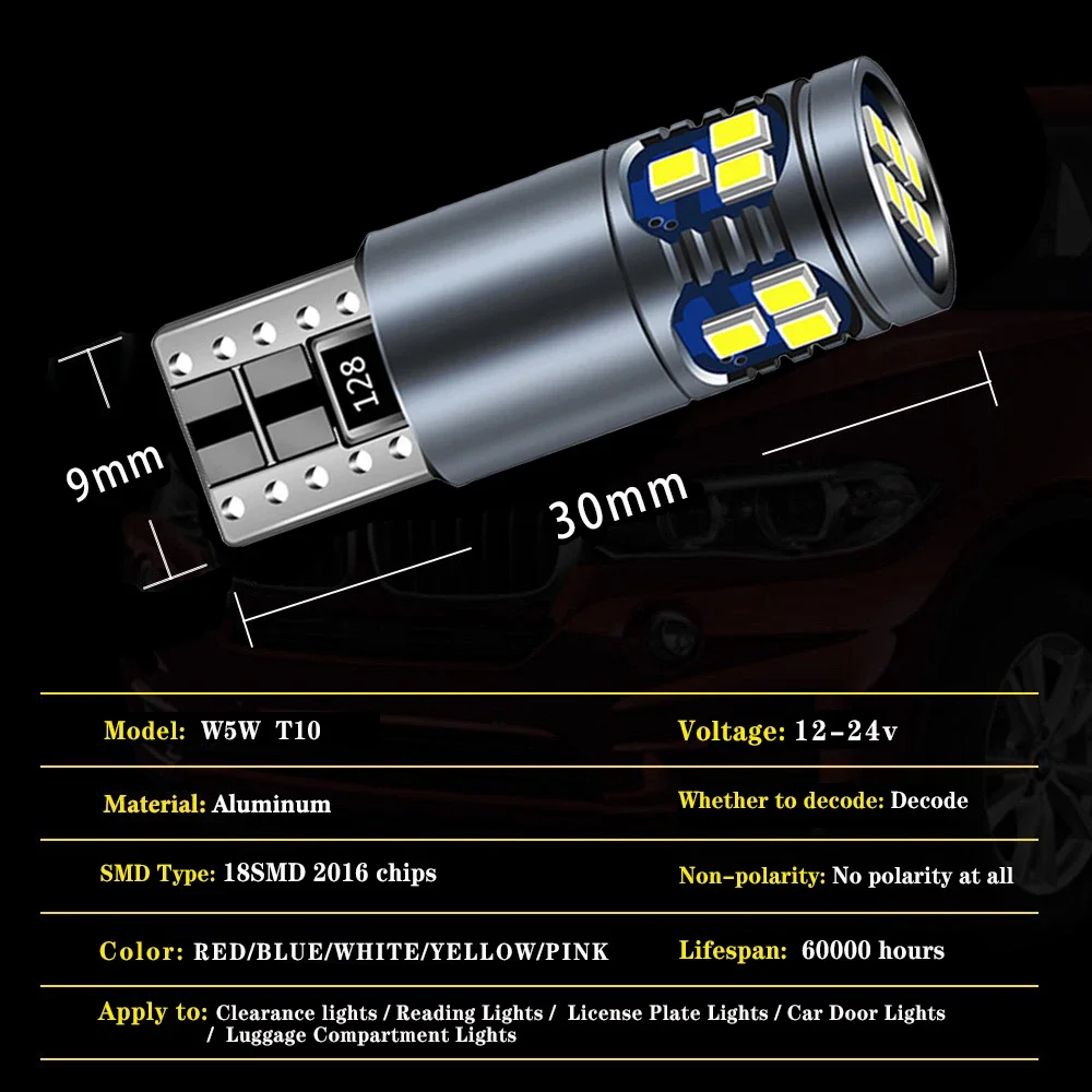 Dla Lexus IS250 IS350 jest F LX470 LX570 LS430 LS460 LS600H RX400H RX350 lampa parkingowa lampa obrysowa LED W5W T10 CANbus 2pcs