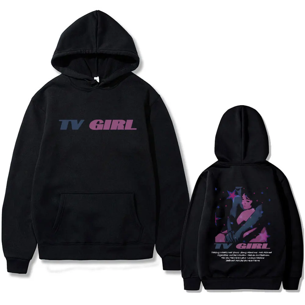 

TV Girl Who Really Cares Album Graphic Hoodie Men's Fashion Vintage Pop Music Pullover Hoodies Men Women Oversized Sweatshirt