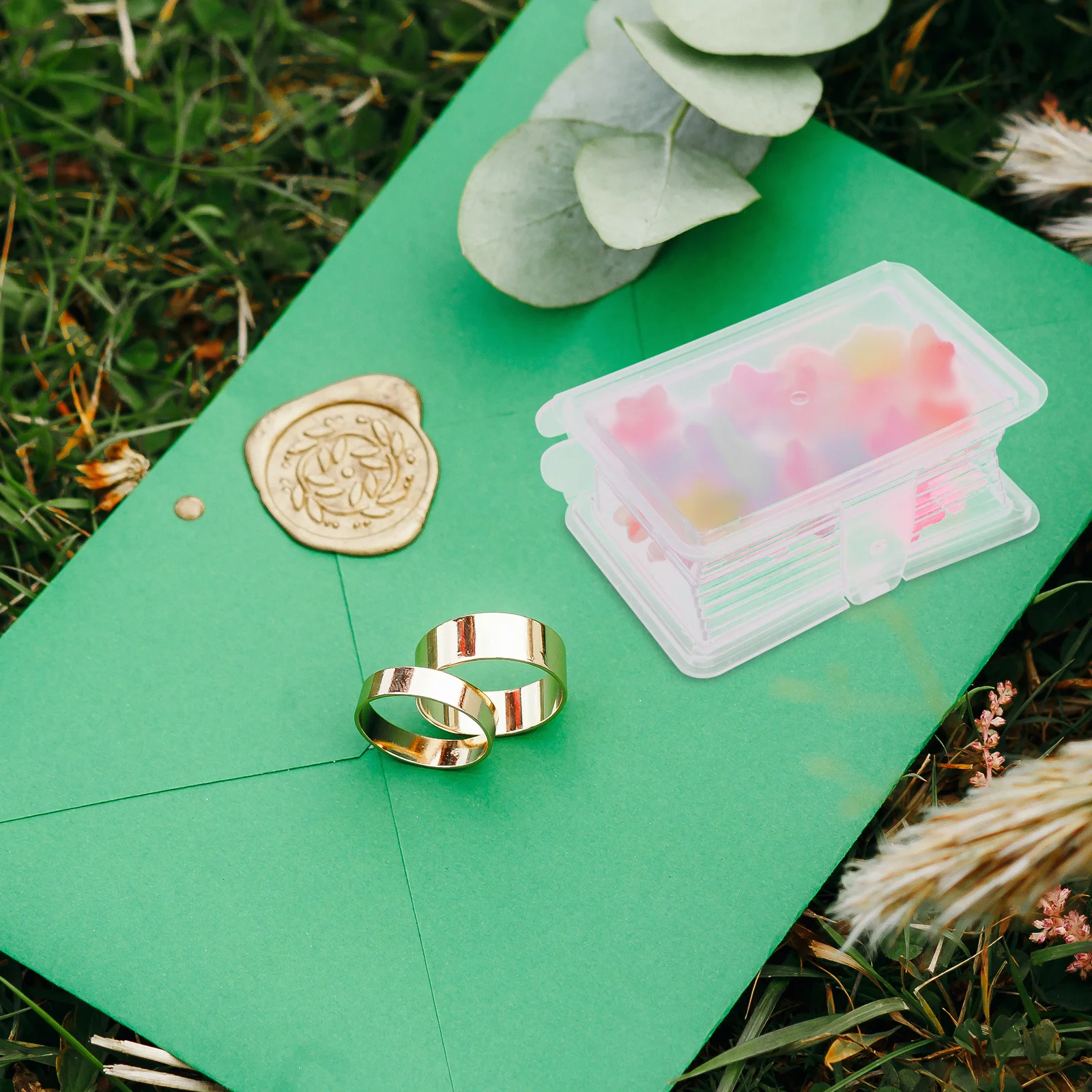 

12Pcs Small Candy Box Book Style Clear Plastic Storage Cases for Chocolates Jewelry Party Favors Wedding Birthday Treats