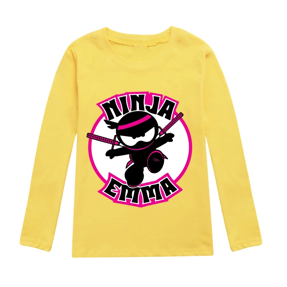 Ninja Kidz Cartoon Gaming Spring Long sleeve Tops Kids Casual Pullover Teen Girls Boys Sweatshirt Children Fashion T-shirt Cloth