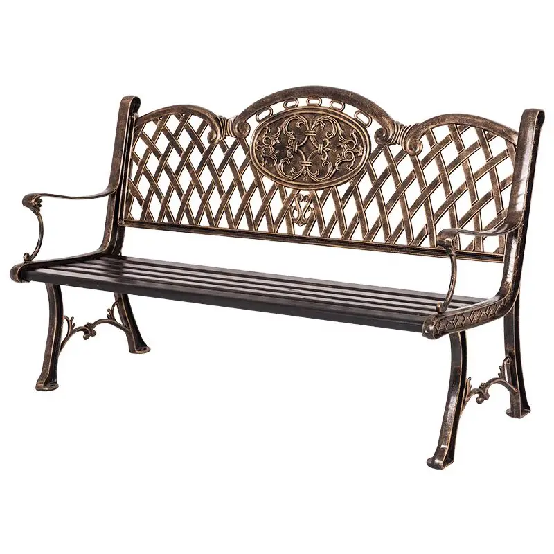 Chaise de parc extérieur patio balcon banc chaise décontracté simple dossier banc rangée chaise